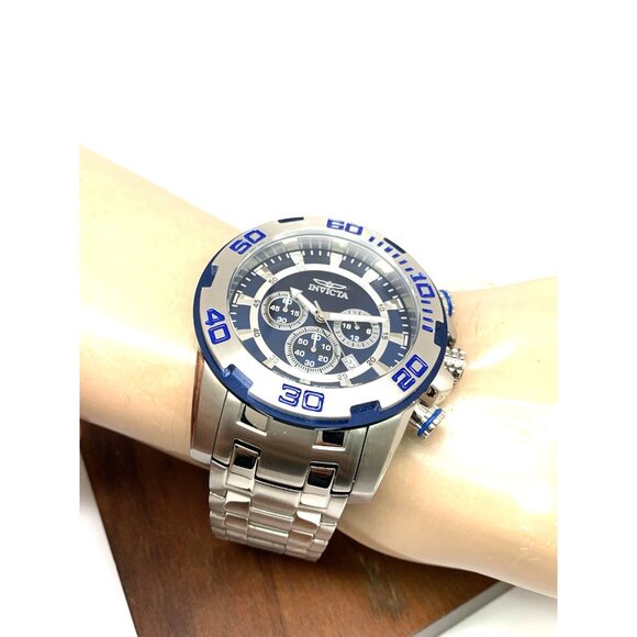 Invicta Men's Watch 22319 Pro Diver Quartz Chronograph Blue Silver Dial Steel - Picture 6 of 15